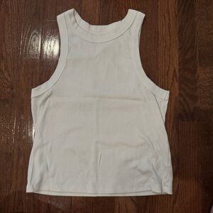 Viral White Ribbed Tank Top